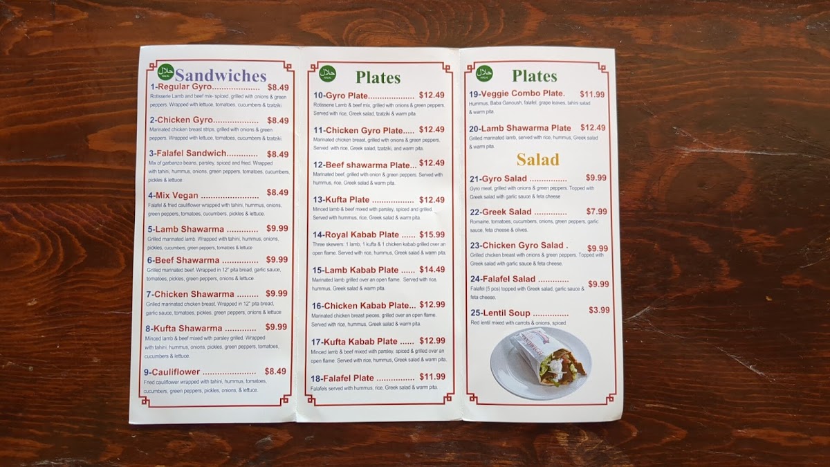 The Golden Olive Menu - Image 1